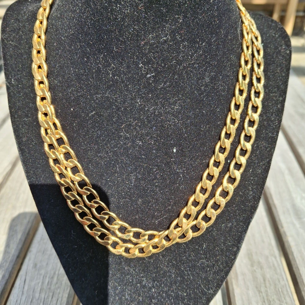 2 Gold Tone Chain Necklaces